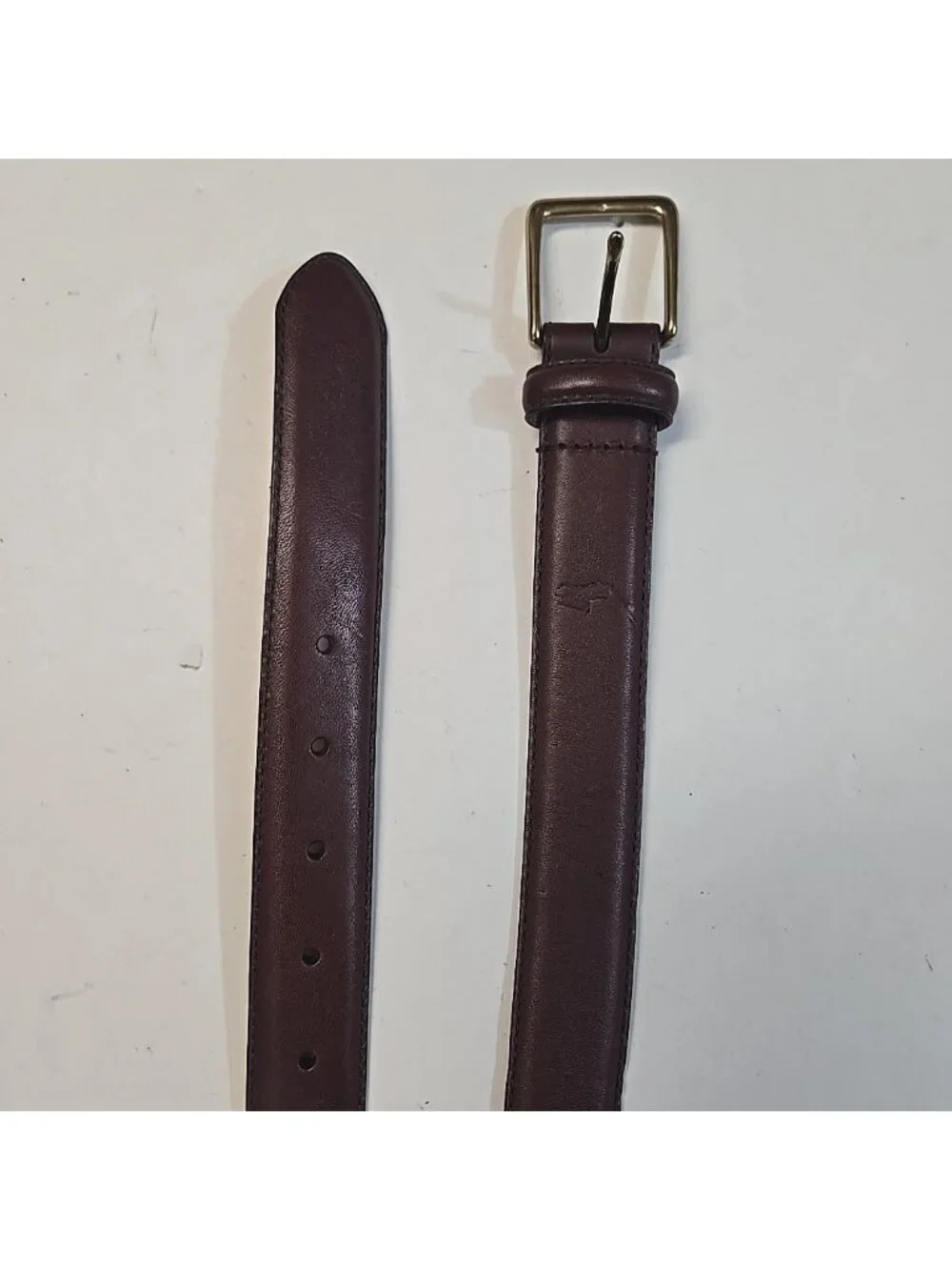 NWT Polo Ralph Lauren Brown Leather Belt Mens Genuine Leather Brass Buckle